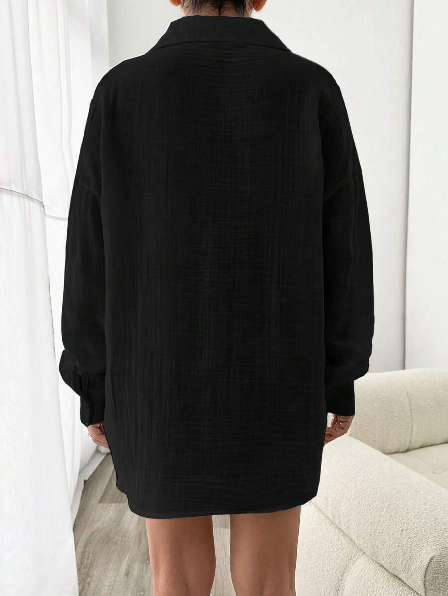 SHEIN CZARNA KOSZULA GUZIKI S06__XS