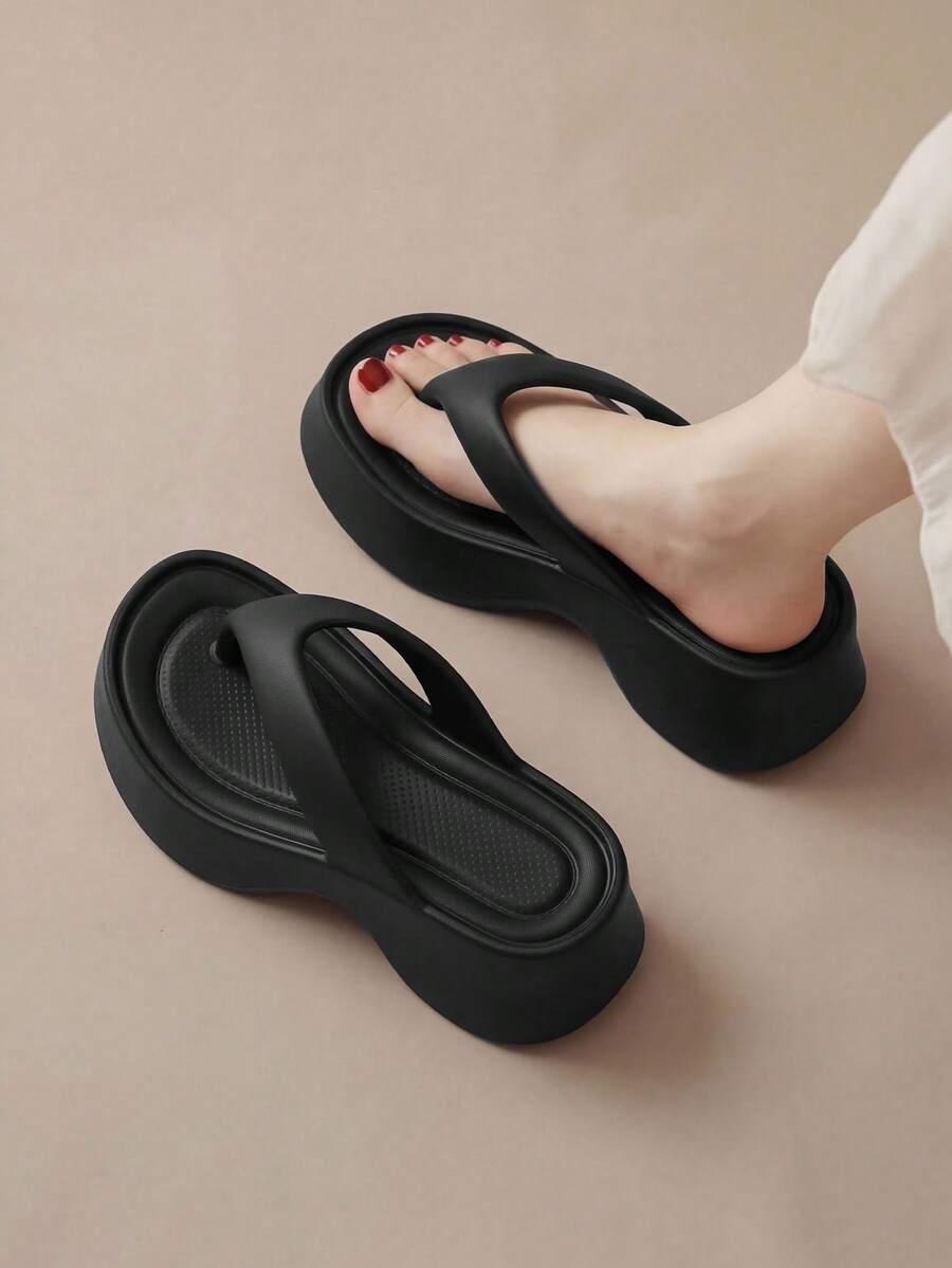 SHEIN CZARNE KLAPKI JAPONKI NA PLATFORMIE PK01__40-41