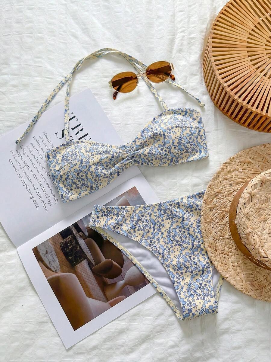 SHEIN STRÓJ KĄPIELOWY DWUCZĘŚCIOWY NADRUK S09__XL