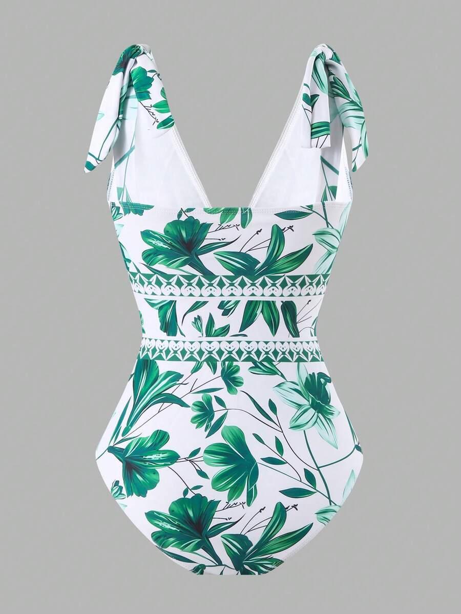SHEIN STRÓJ KĄPIELOWY JEDNOCZĘŚCIOWY SPÓDNICA KOMPLET PRINT S06__S