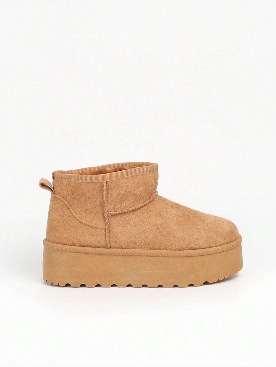 SHEIN BRĄZOWE ŚNIEGOWCE PLATFORMA W01__39