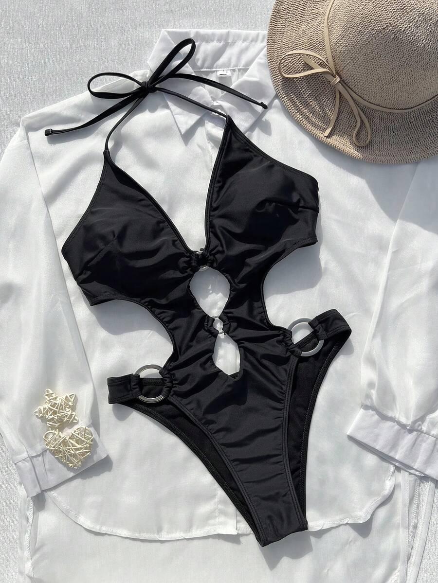 SHEIN JEDNOCZĘŚCIOWY STRÓJ KĄPIELOWY S09__L