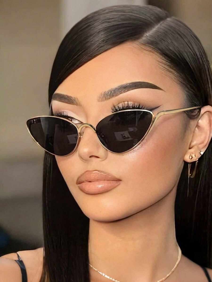 SHEIN OKULARY PRZECIWSŁONECZNE ZŁOTE OPRAWKI S07