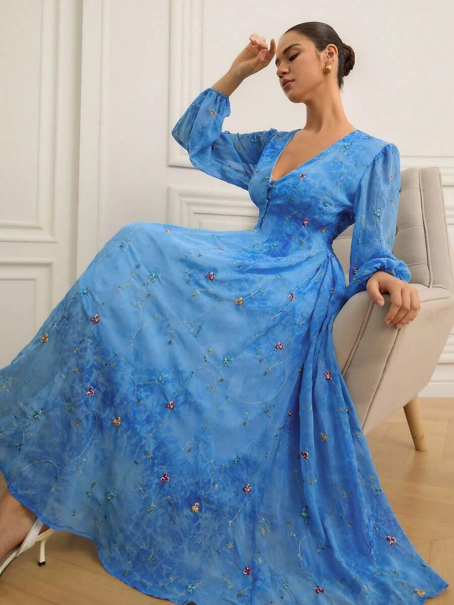 AVELORIA NIEBIESKA MIDI SUKIENKA S06__M