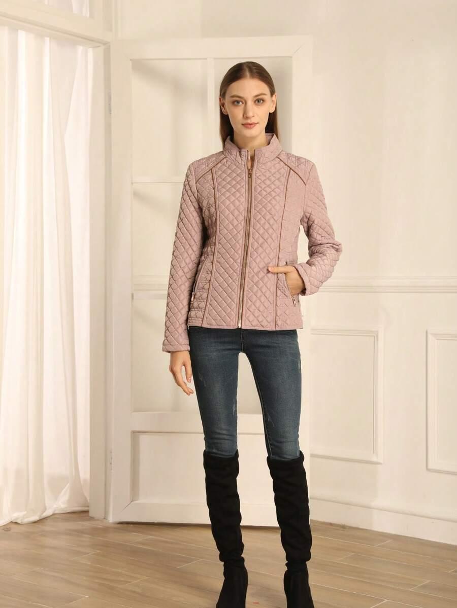 SHEIN RÓŻOWA PIKOWANA KURTKA W01__L