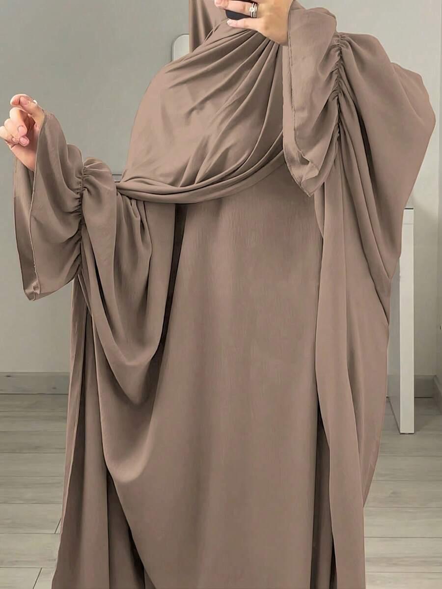 SHEIN BRĄZOWA MAXI SUKIENKA S06__M