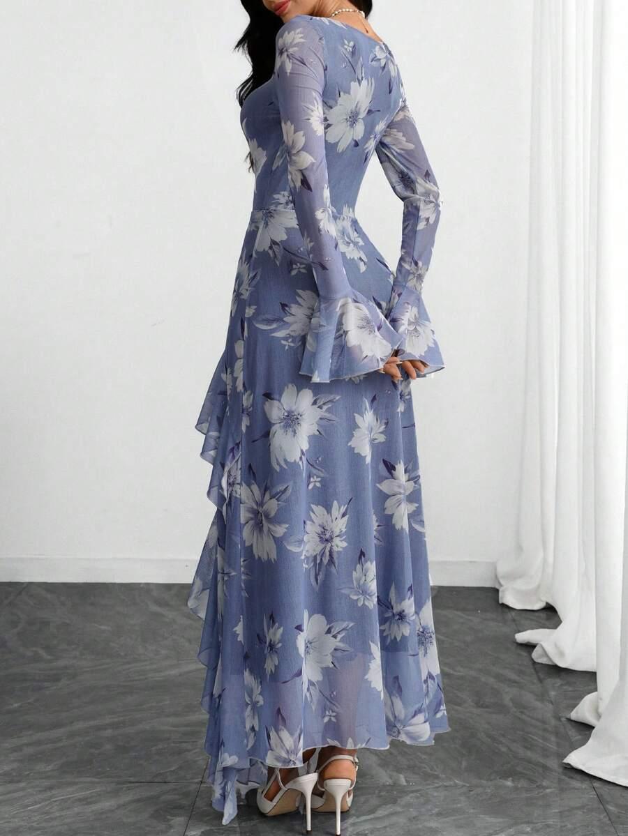 SHEIN MAXI SUKIENKA WZÓR KWIATY S09__M