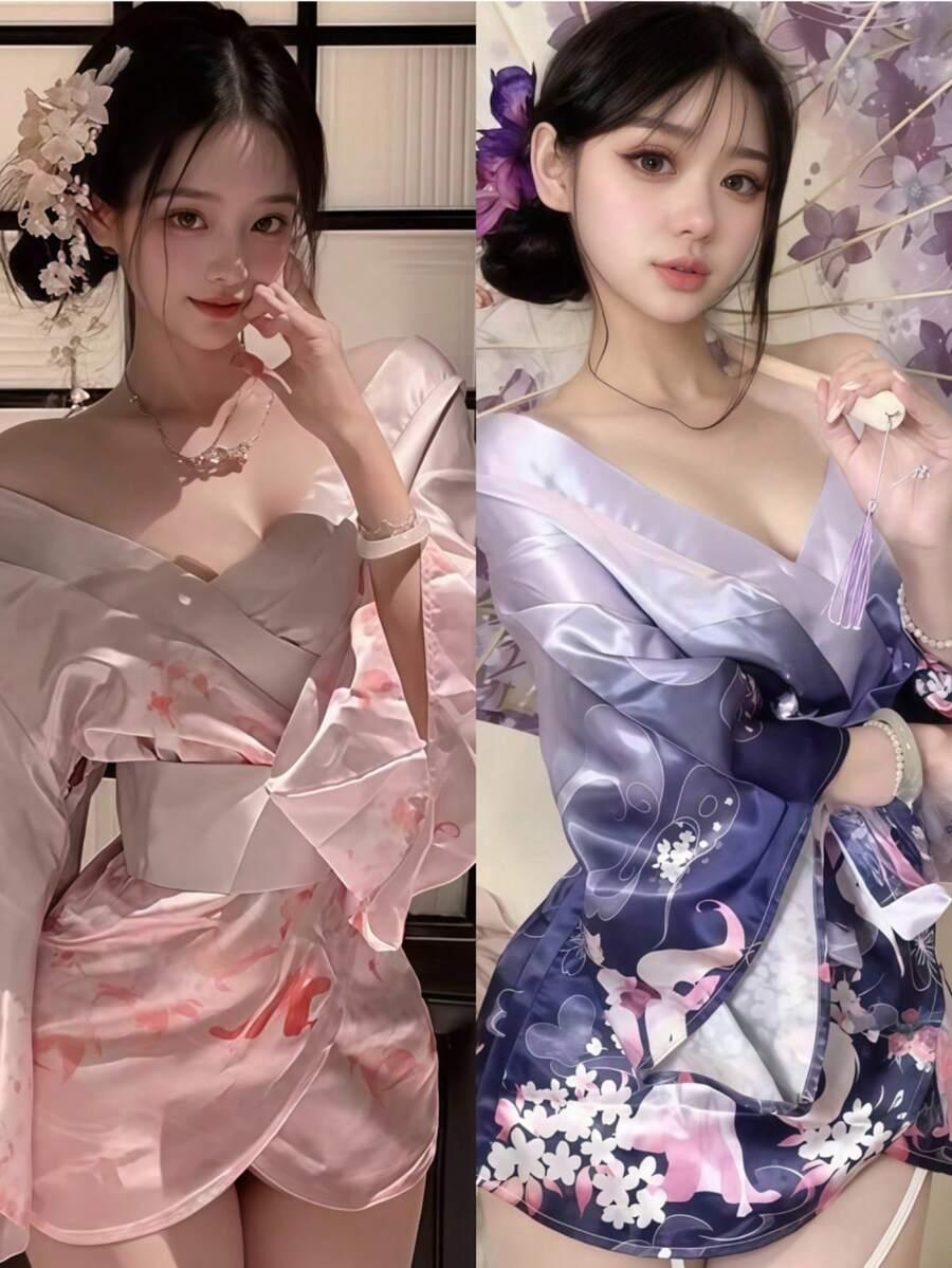 SHEIN SUKIENKA KIMONO SAKURA S06__S