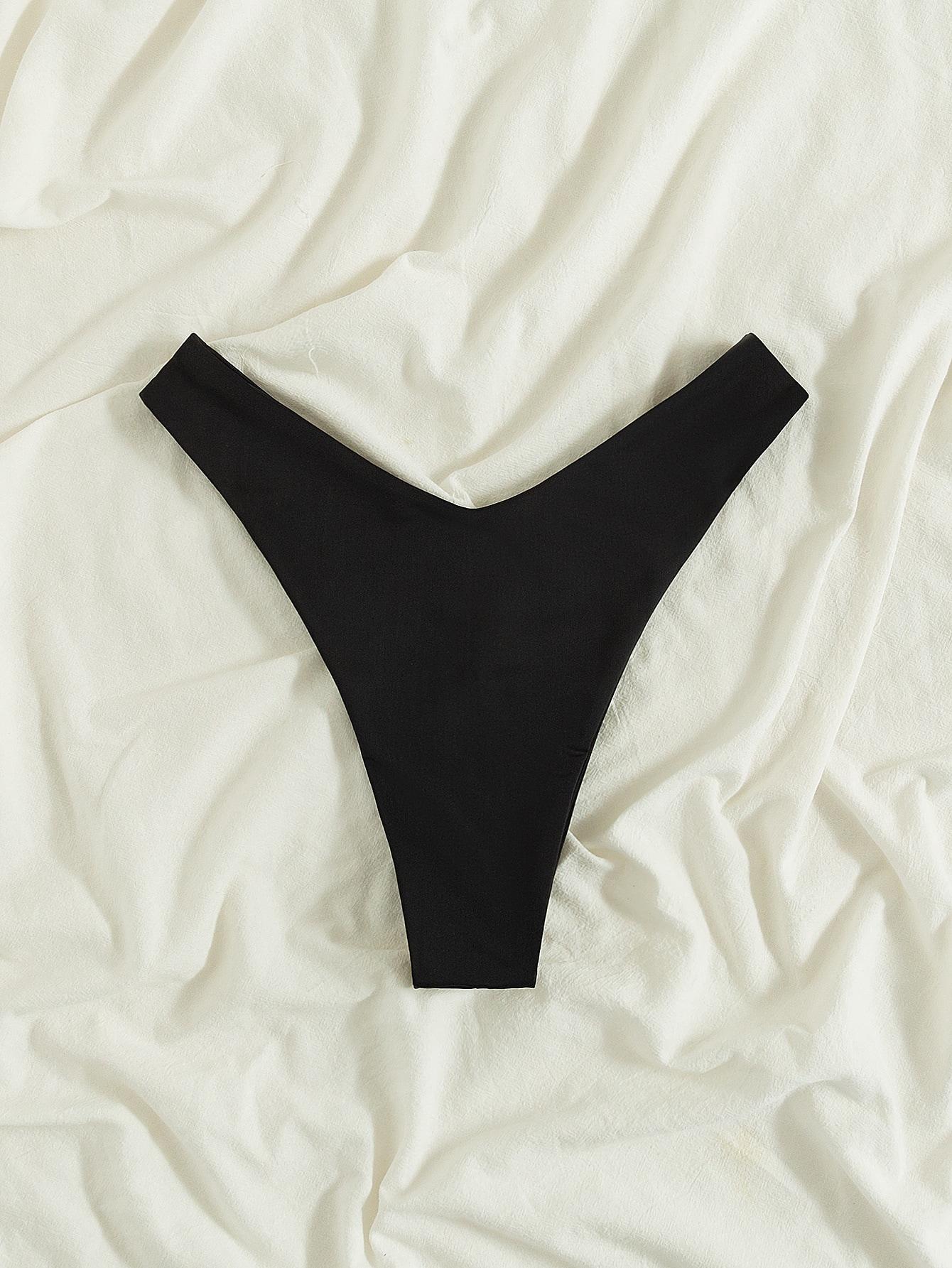 SHEIN CZARNY DÓŁ OD STROJU KĄPIELOWEGO S09__L