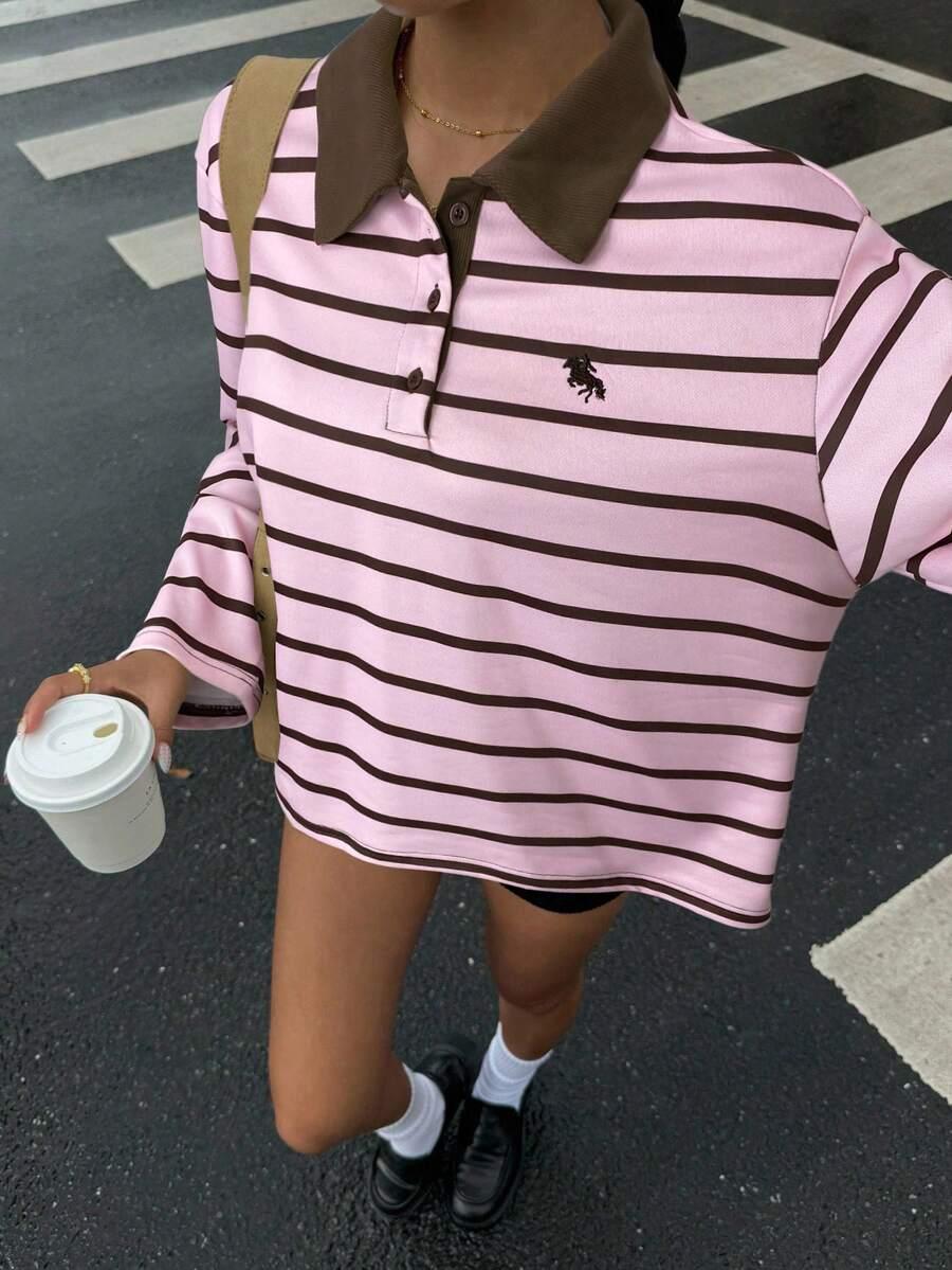 SHEIN KOSZULKA POLO DŁUGI RĘKAW S06__L