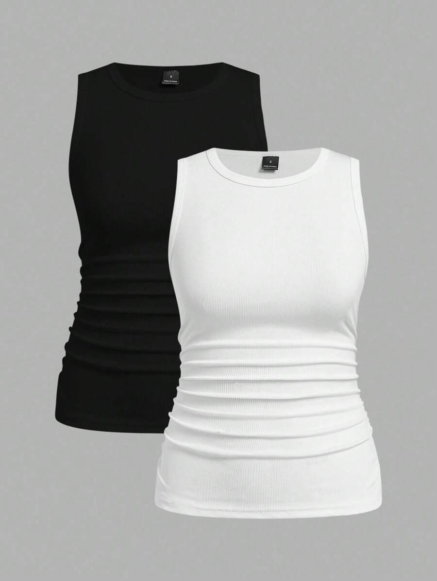 SHEIN BLUZKA OKRĄGŁY DEKOLT 2-PACK S06__S