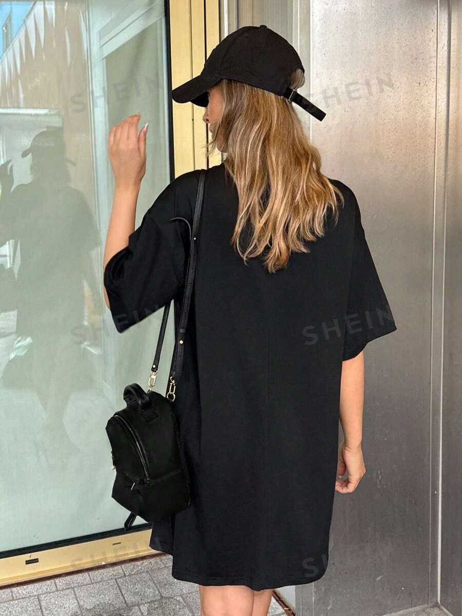 SHEIN CZARNA SUKIENKA OKRĄGŁY DEKOLT S06__XS