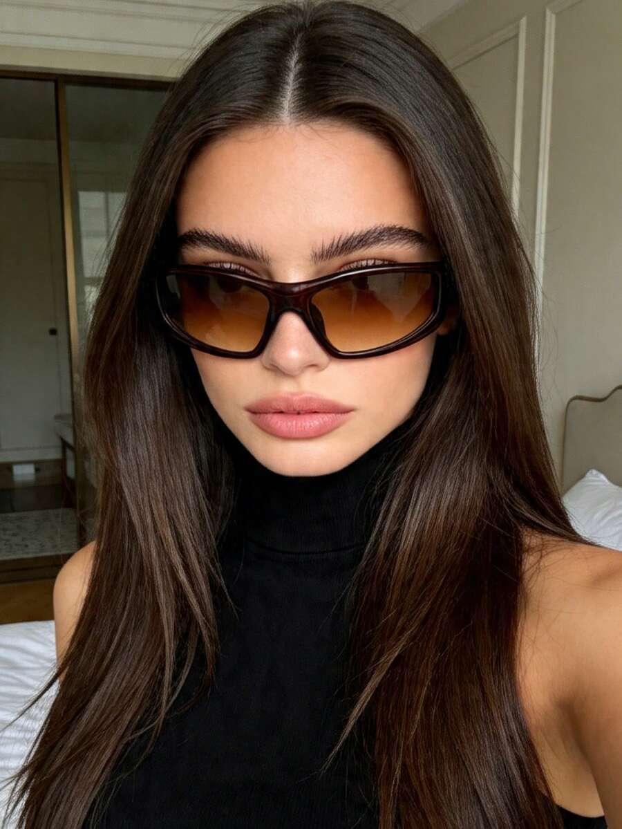 SHEIN BRĄZOWE OKULARY PRZECIWSŁONECZNE S07