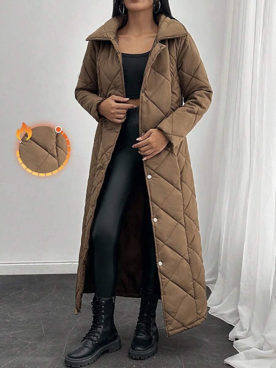 SHEIN BRĄZOWA PIKOWANA KURTKA W01__M