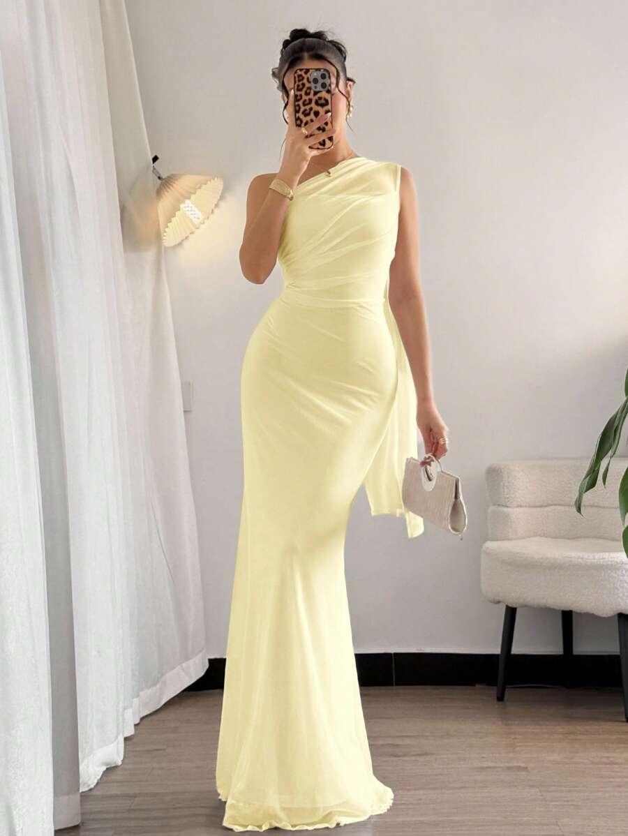 SHEIN ŻÓŁTA MAXI SUKIENKA S06__S