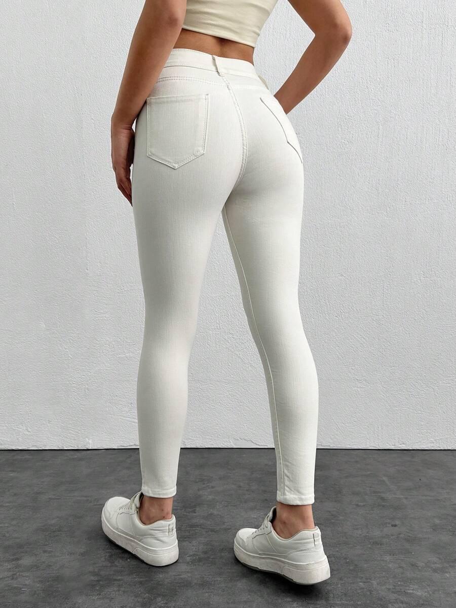 SHEIN BIAŁE SPODNIE JEANS S06__M