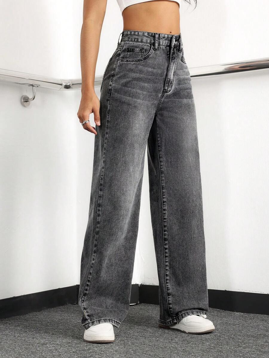 EURMUSE SZARE SPODNIE JEANS S06__L