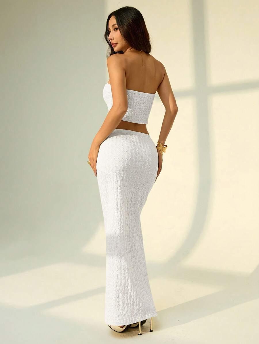 SHEIN BIAŁA MAXI SPÓDNICA PK01__XS