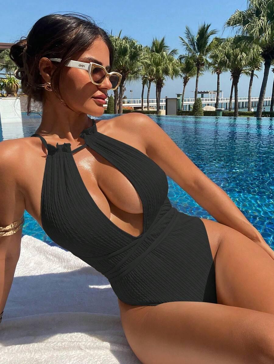 SHEIN JEDNOCZĘŚCIOWY STRÓJ KĄPIELOWY S09__L