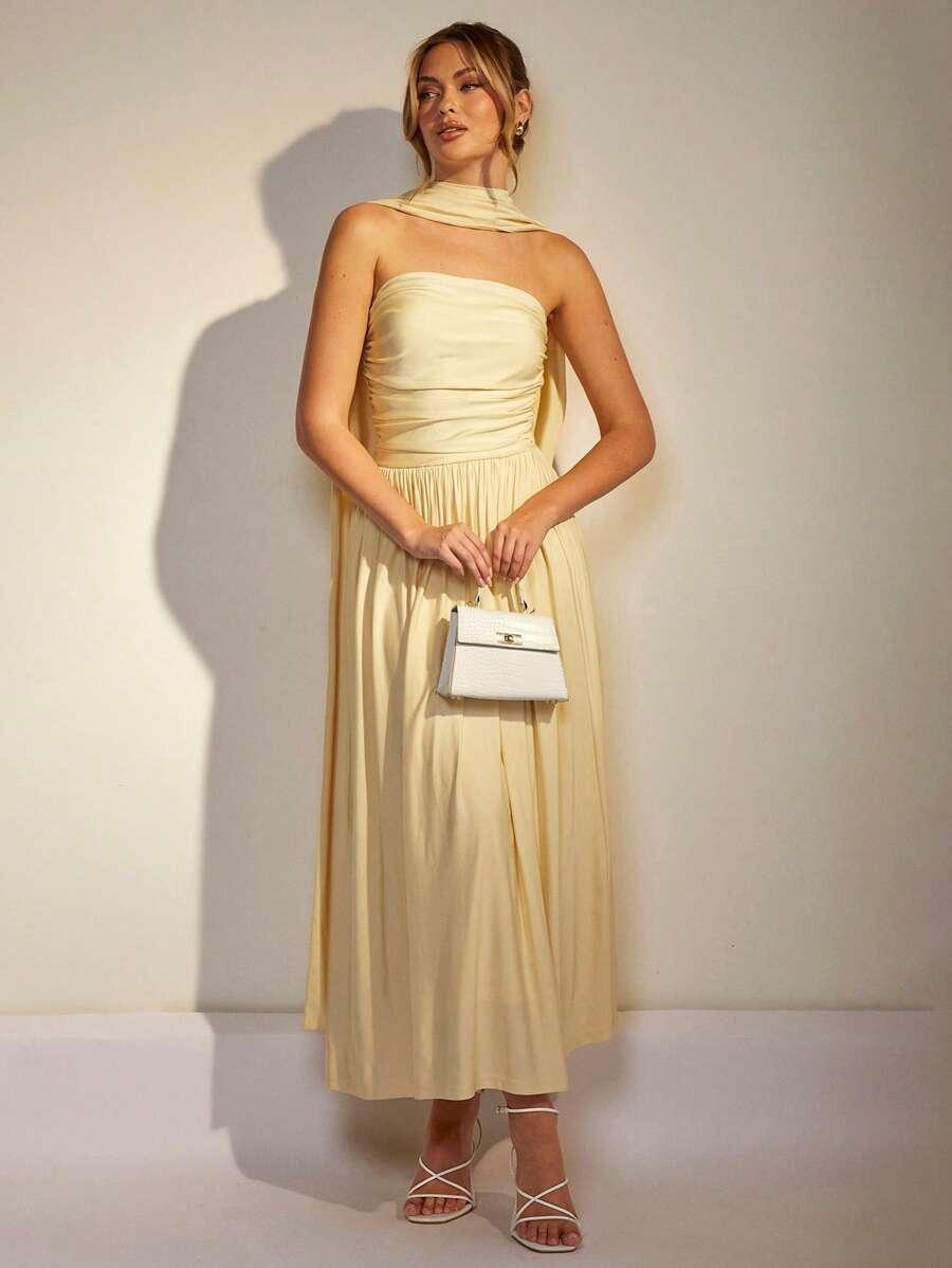 COSMINA ŻÓŁTA MAXI SUKIENKA S06__S