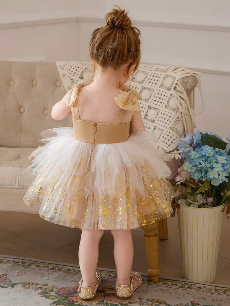 SHEIN ZŁOTA SUKIENKA TIUL S06__68/74