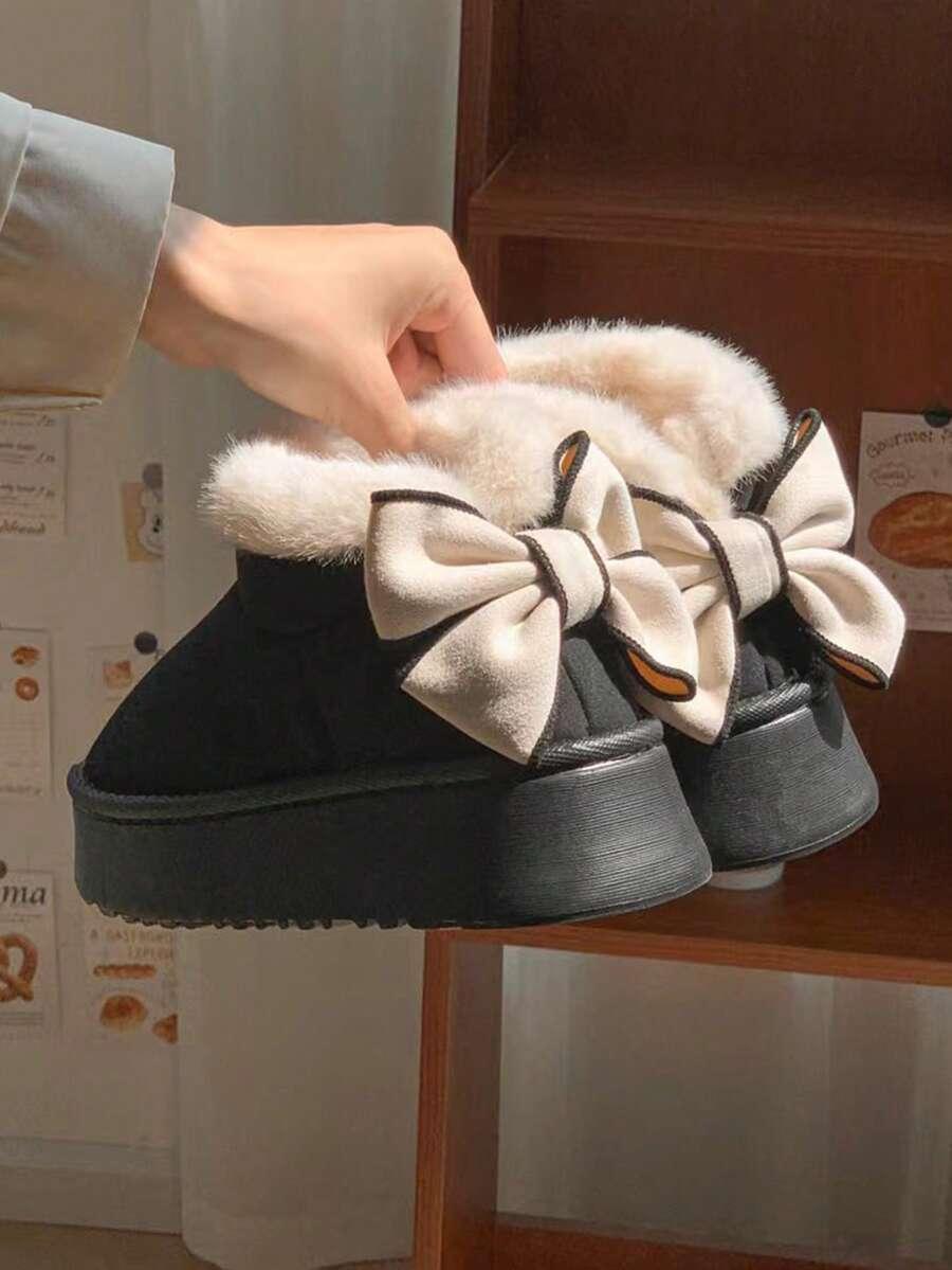 SHEIN CZARNE ŚNIEGOWCE KOKARDA W01__36-36,5