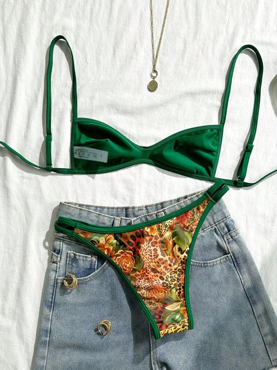 SWIM VCAY DWUCZĘŚCIOWY STRÓJ KĄPIELOWY ANIMAL PRINT KONTRAST S09__M