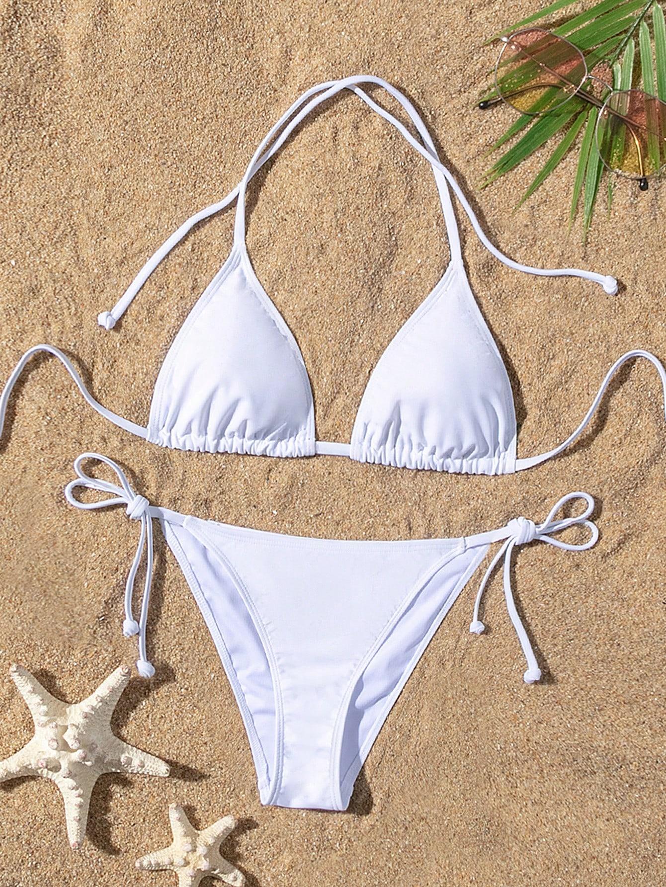 SHEIN BIAŁY DWUCZĘŚCIOWY STRÓJ KĄPIELOWY S09__M