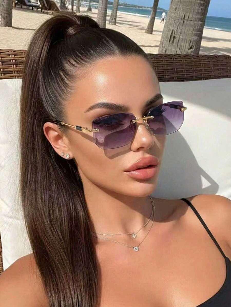 SHEIN FIOLETOWE OKULARY PRZECIWSŁONECZNE S07