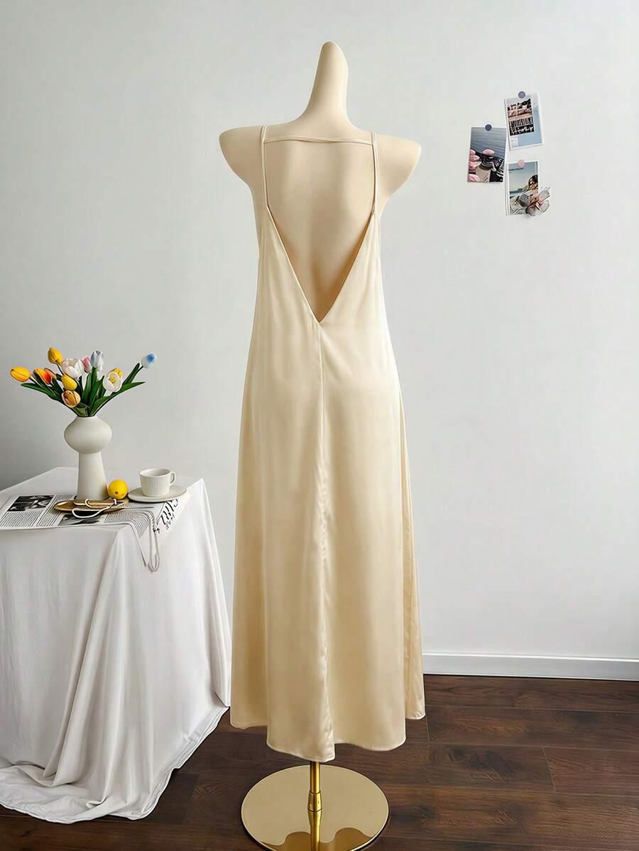 SHEIN ŻÓŁTA SUKIENKA ODKRYTE PLECY S06__M