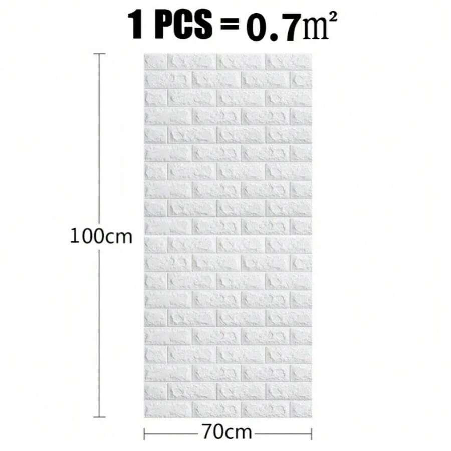 SHEIN BIAŁA NAKLEJKA NA ŚCIANĘ IMITACJA CEGŁY S07__70X100