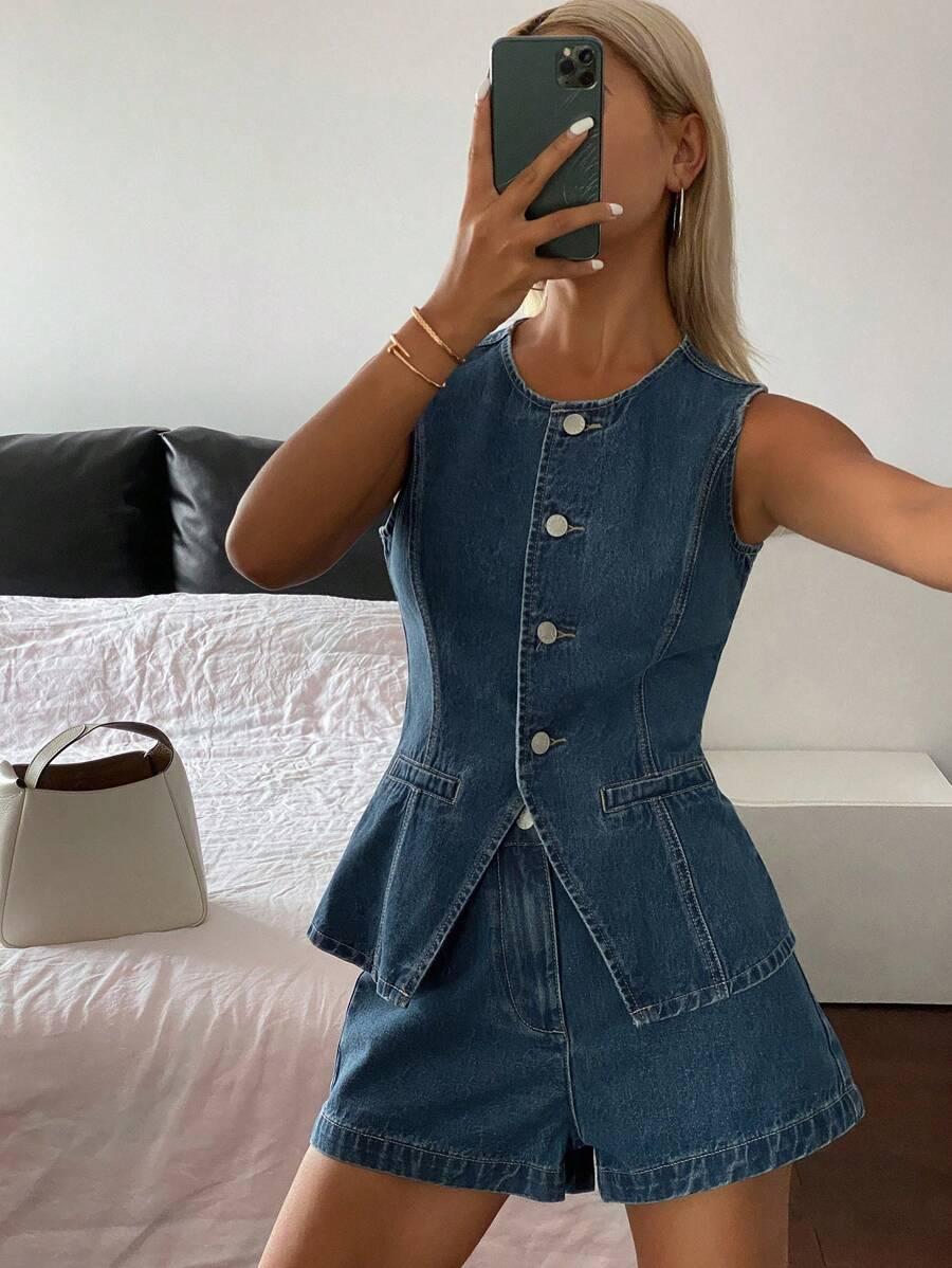 LIVESSO KAMIZELKA SPODENKI JEANS KOMPLET S09__S