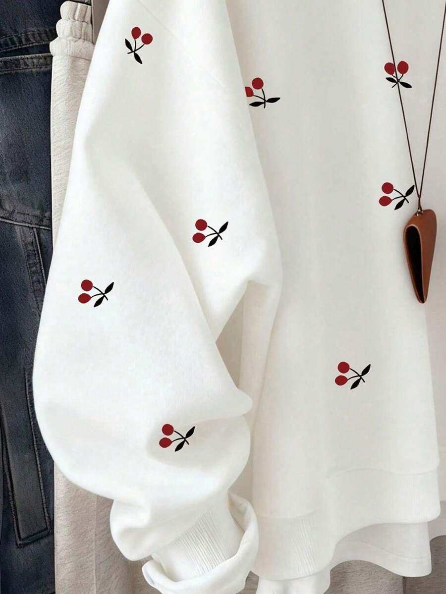 SHEIN BIAŁA BLUZA OKRĄGŁY DEKOLT S06__XS