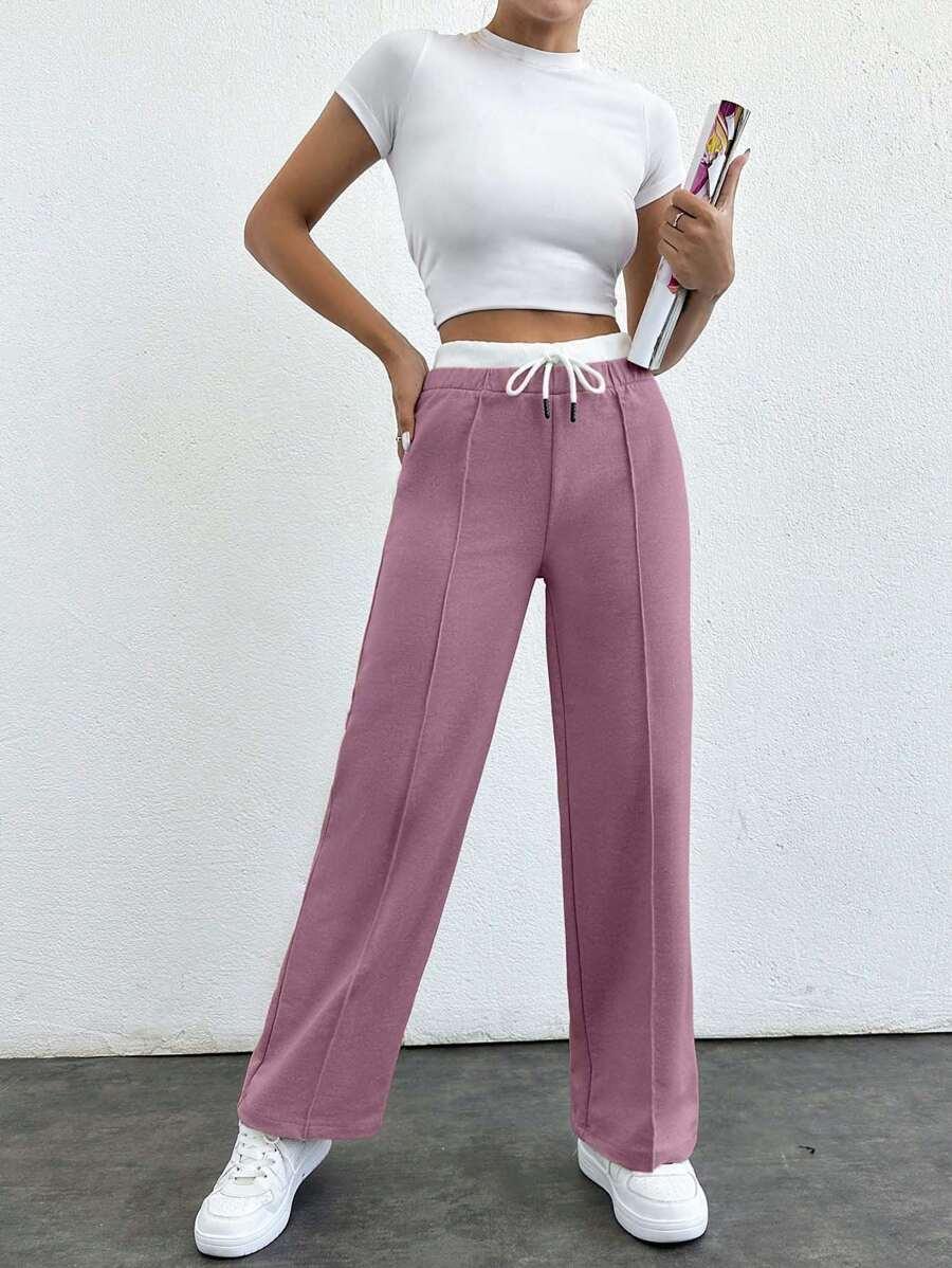 SHEIN RÓŻOWE SPODNIE DRESOWE S06__XS