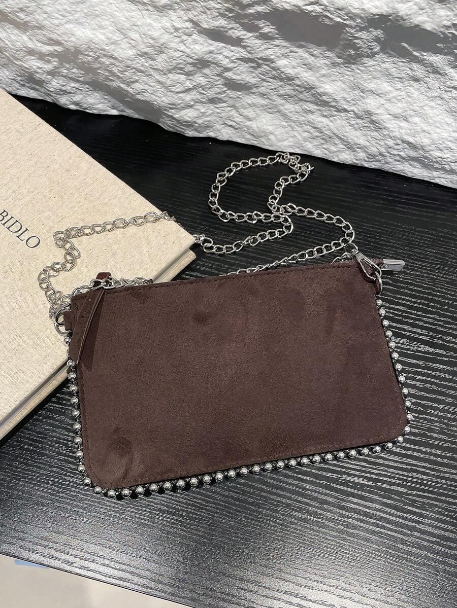 SHEIN BRĄZOWA TOREBKA ZDOBIENIE S07__13X22,5