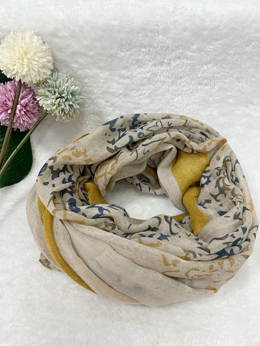 SHEIN BEŻOWY SZAL WZÓR S07__90X180