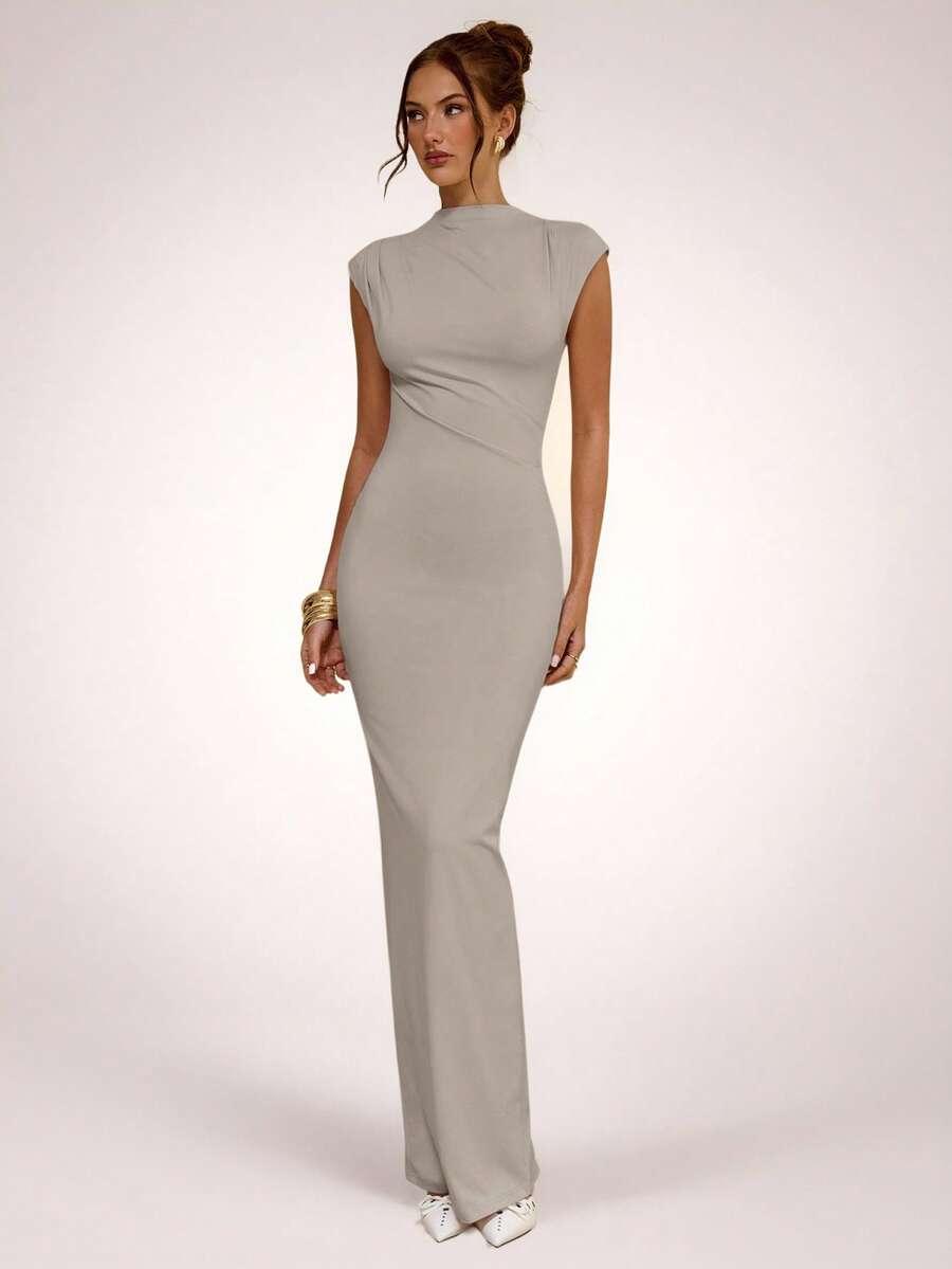 SHEIN SZARA MAXI SUKIENKA S06__S