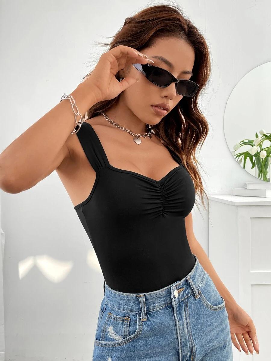 SHEIN CZARNE BODY BEZ RĘKAWÓW S06__XS