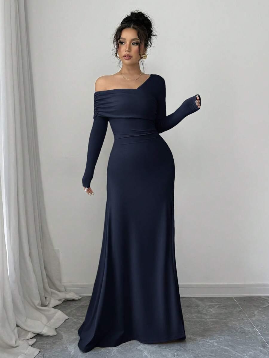 SHEIN GRANATOWA MAXI SUKIENKA S06__XS