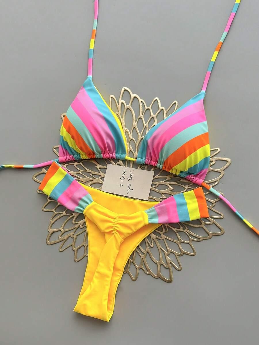 SHEIN DWUCZĘŚCIOWY STRÓJ KĄPIELOWY KONTRAST S09__S