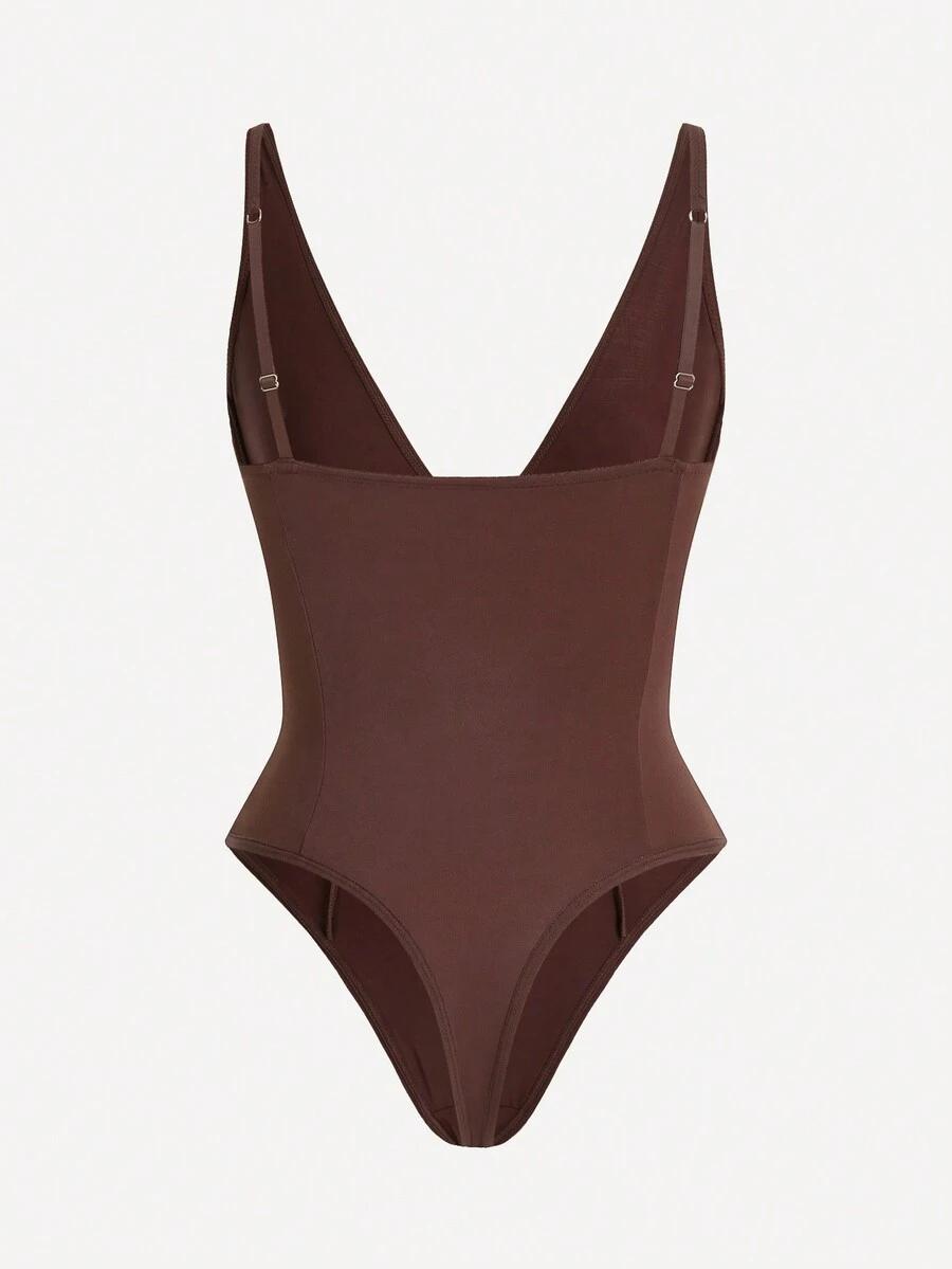 SHEIN BRĄZOWE BODY BEZ RĘKAWÓW S06__L