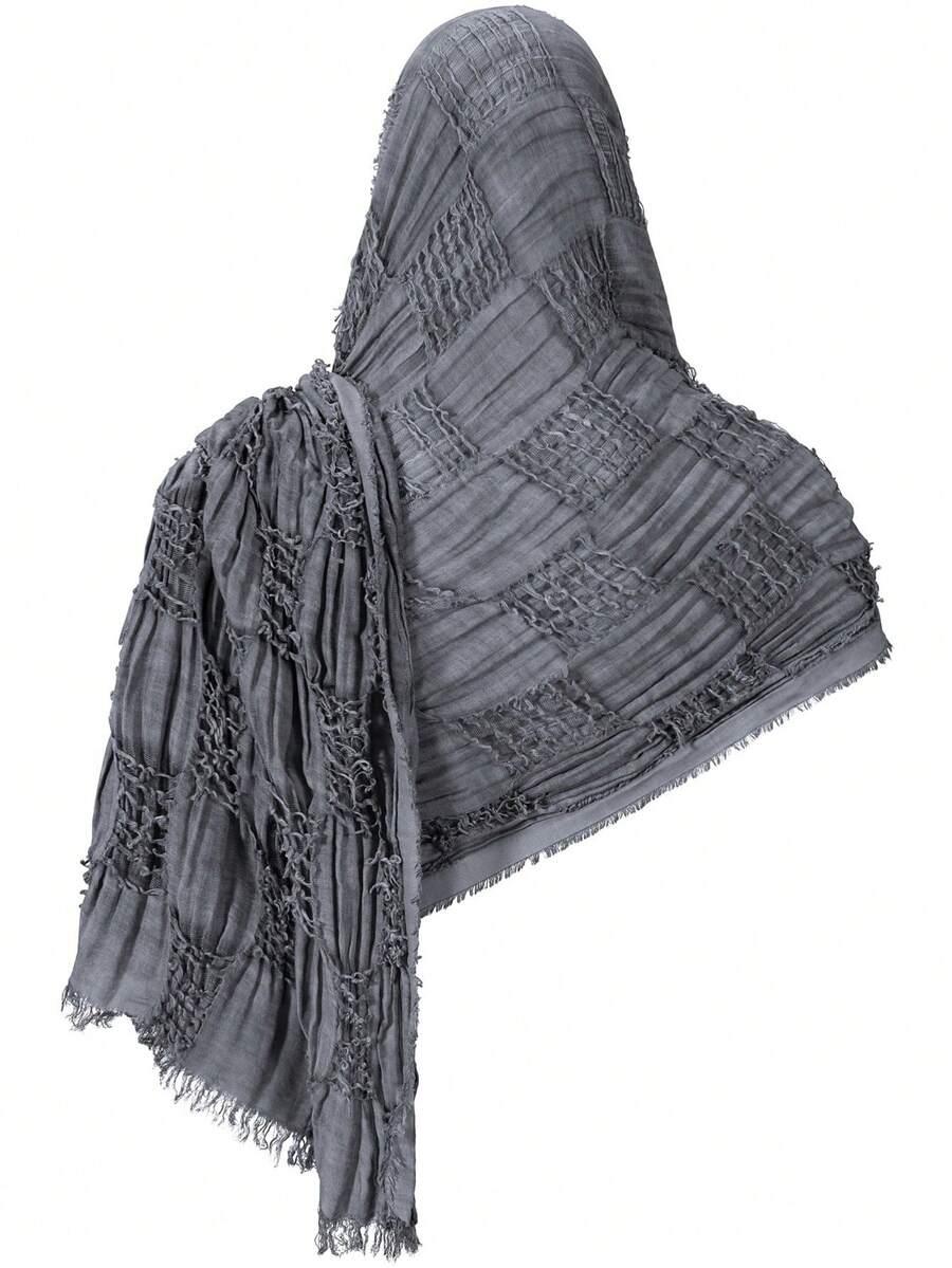 SHEIN SZARY SZAL FRĘDZLE PK01__60X190