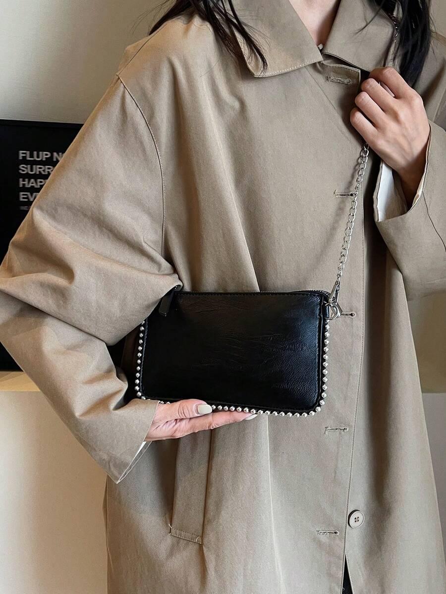 SHEIN CZARNA TOREBKA IMITACJA SKÓRY ZAMEK S07__13X23