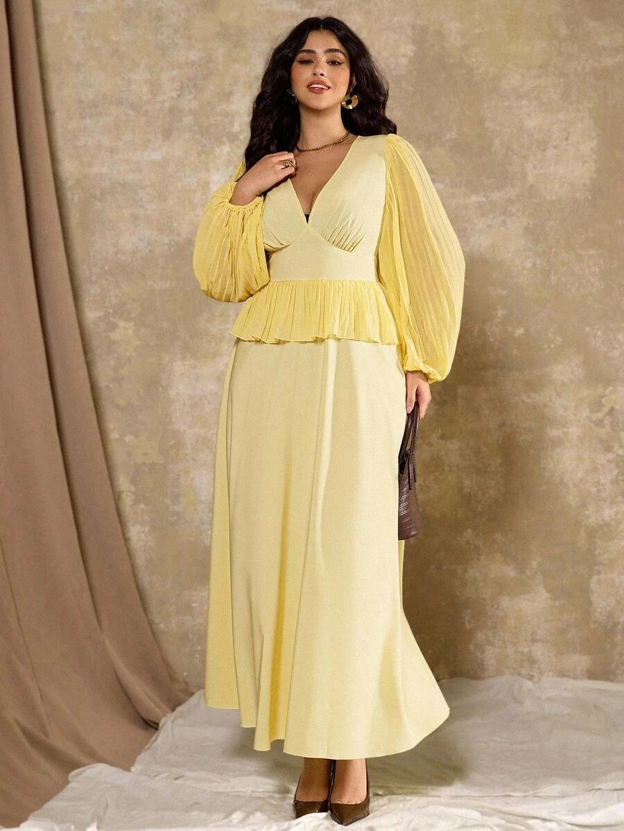 SHEIN ŻÓŁTA MAXI SUKIENKA S06__48