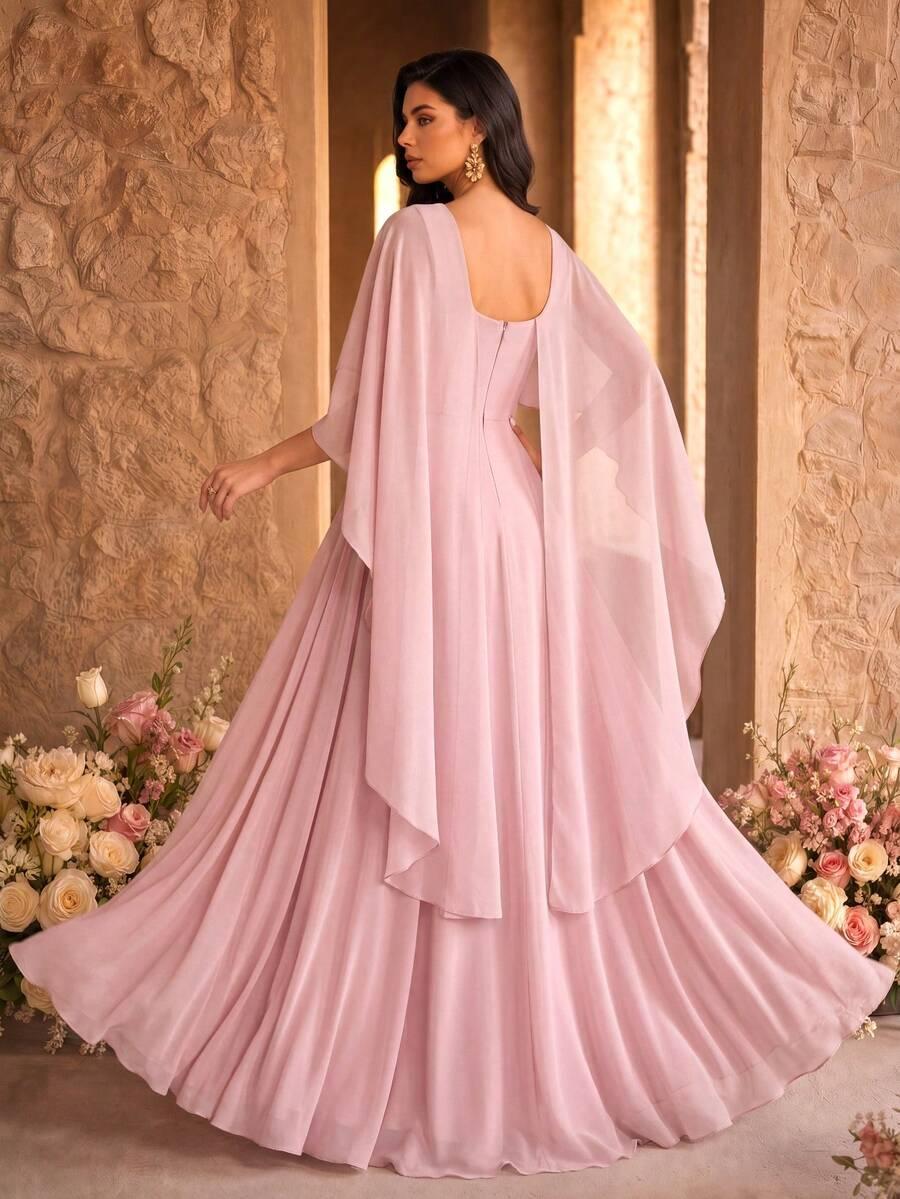 SHEIN RÓŻOWA MAXI SUKIENKA S06__M