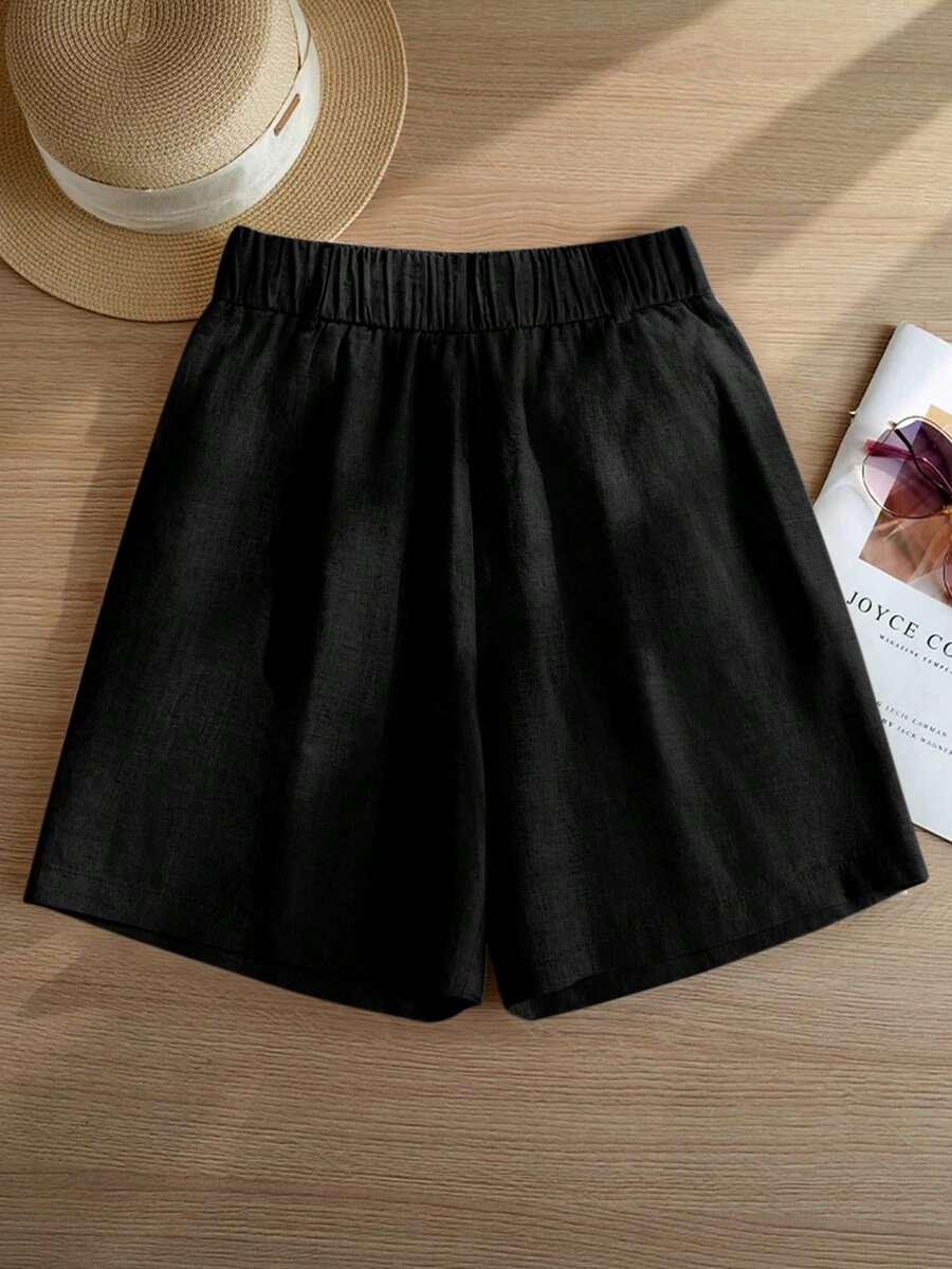 SHEIN CZARNE SPODENKI CASUAL PK01__M