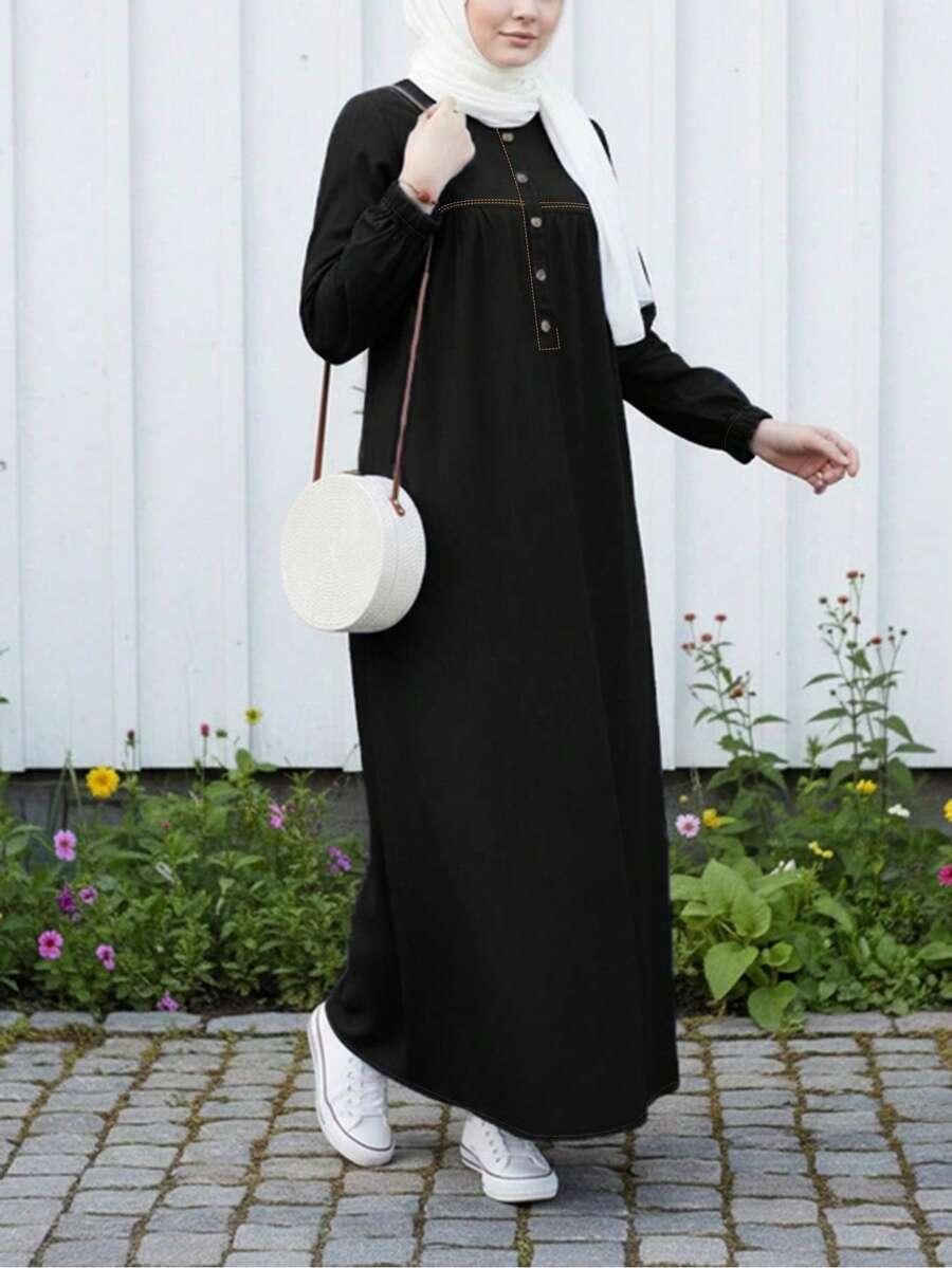 SHEIN CZARNA MAXI SUKIENKA S06__L