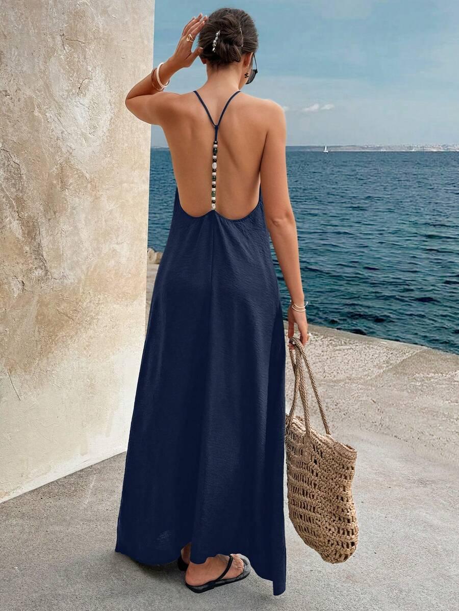 SHEIN NIEBIESKA MAXI SUKIENKA S06__XS