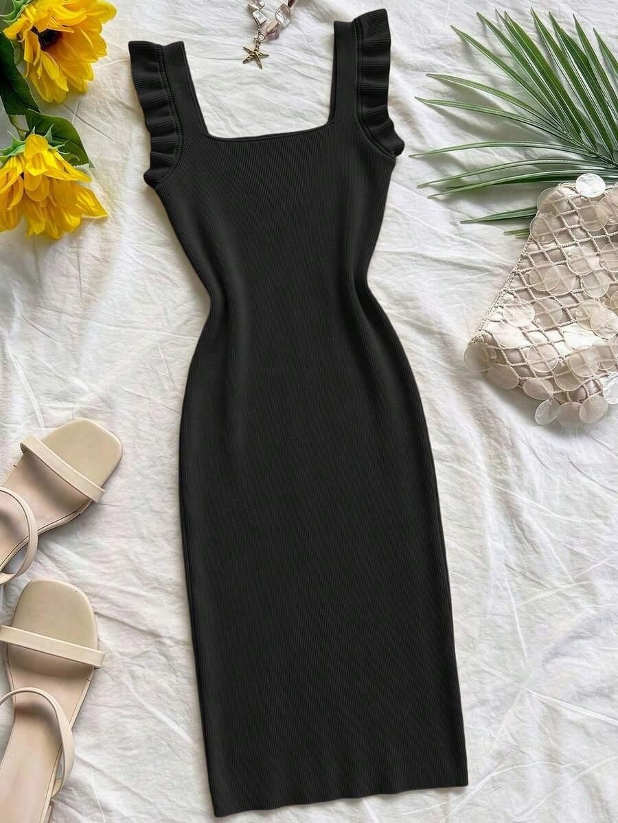 SHEIN CZARNA MAXI SUKIENKA S06__L