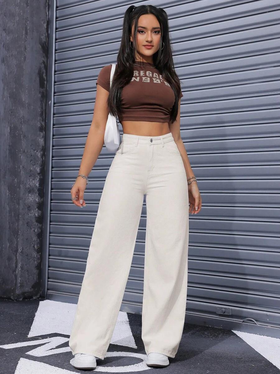 SHEIN BEŻOWE SPODNIE JEANS S06__XXL